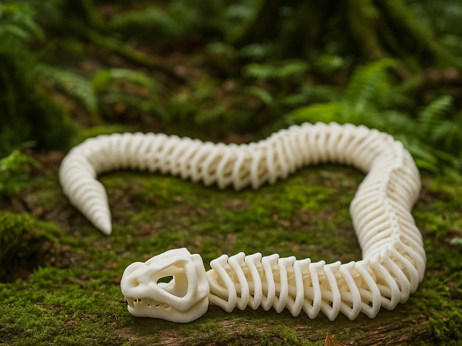 Tištěný článkovaný had z PLA ve vysokém detailu